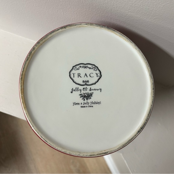 Tracy Porter 3 Qt. Jolly Ol' Snowy Sugar Plums Christmas Holiday Red Pitcher - Picture 6 of 6